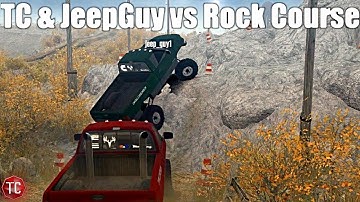 SpinTires MudRunner: TC & JeepGuy vs Ultra 4 MAP!! Rock Course | Multiplayer w/ Mods!