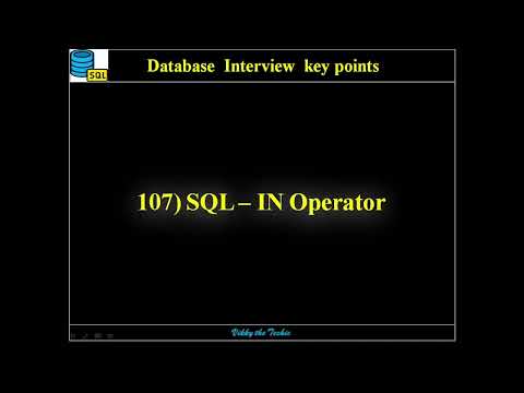 DB107. SQL - IN Operator