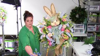Preview of this Month's Wreath of the Month Club - Easter Bunny Grapevine Wreath Tutorial