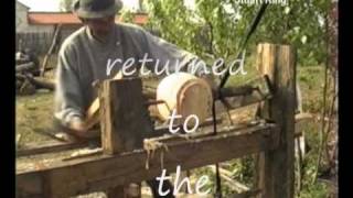 Romanian Pole Lathe Flask Turner .wmv