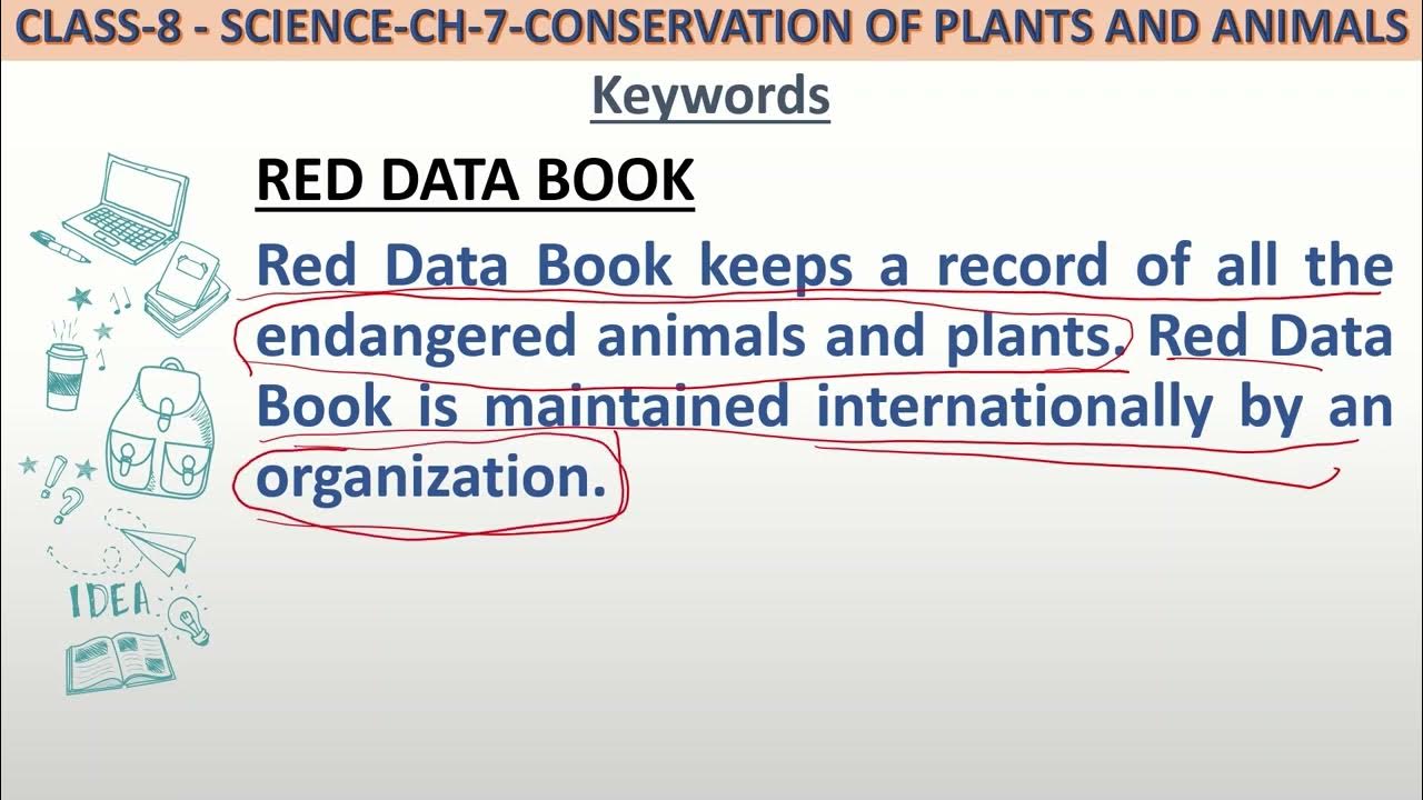 Definition of Red data book for class 8 science. YouTube