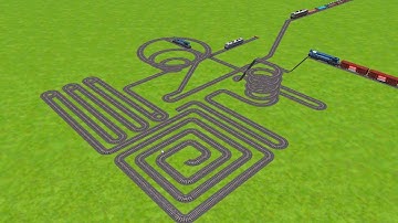 AI RAILS PASSING FROM SQUARE RAILROAD TRACKS ZIG ZAG TRACKS/ Trains Crossing 