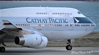 Cathay Pacific Airways Boeing 747-400 (B-HUA) takeoff from KIX/RJBB (Osaka - Kansai) RWY 24L