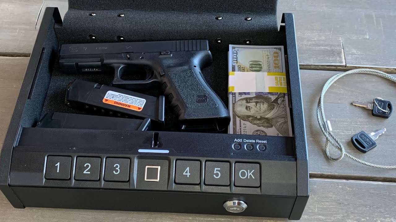Gun Safe with Biometric Fingerprint ASELINE - YouTube