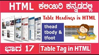 17. HTML Tutorial in Kannada | 17th Lesson | Table Headings in HTML