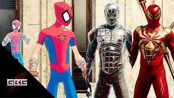 Spider-man PS4 - Jumping Off All The Highest Points NEW DLC Suits Using Powers