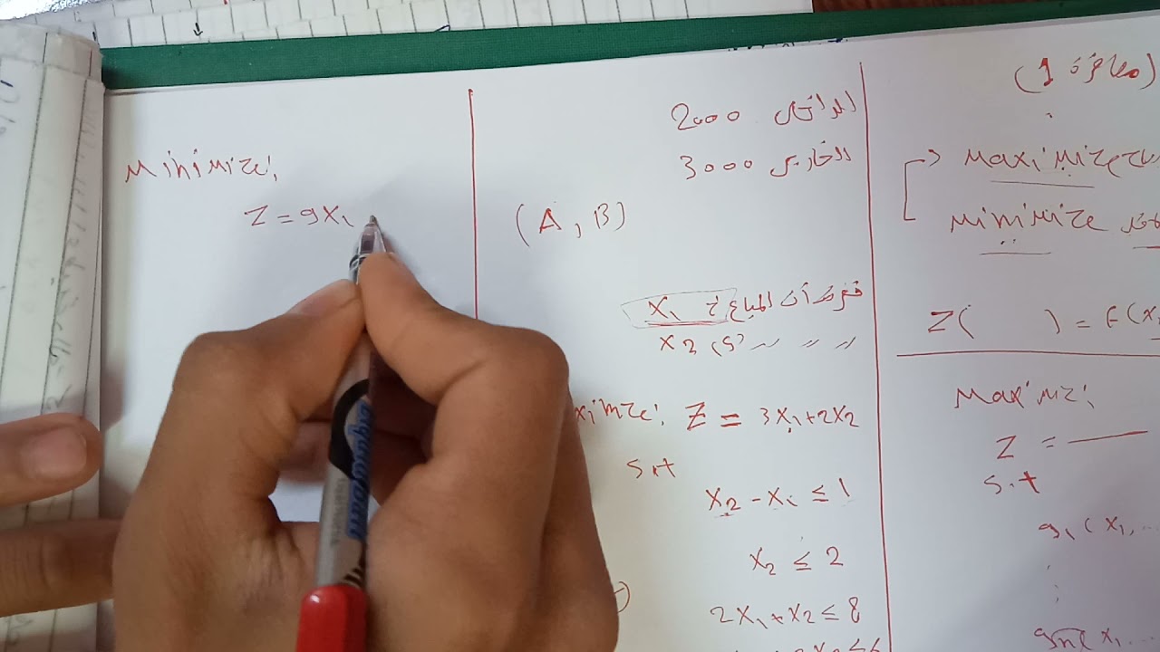 بحوث عمليات (1):دالة الهدف ❤️❤️