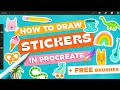 How to Draw Stickers in Procreate + FREE Procreate Brushes