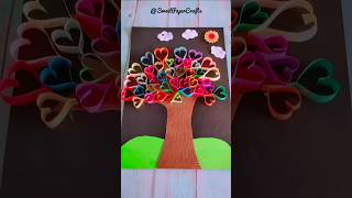 They Made a Tree Using Tiny Paper Hearts… Result is Unreal 😳🌳 #shorts#papercraft