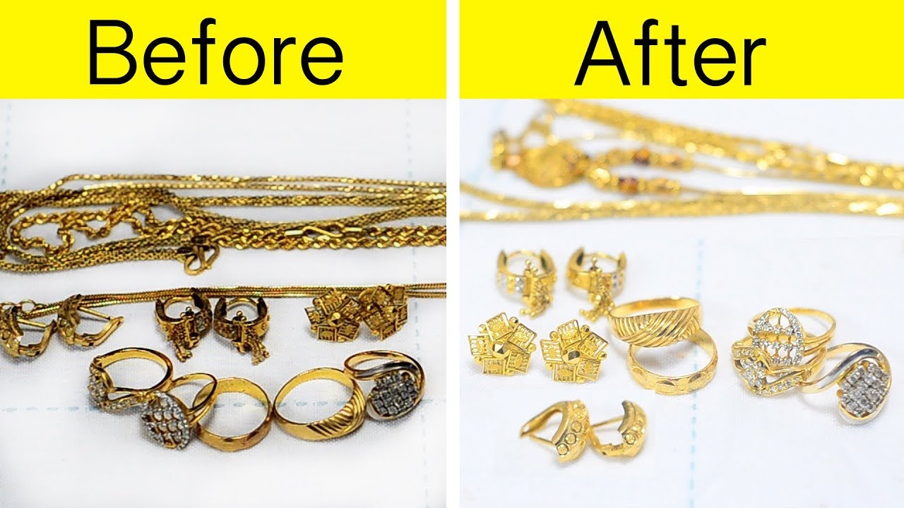 How to clean gold Jewellery at home | आसान तरीका सोना चमकाने का - YouTube