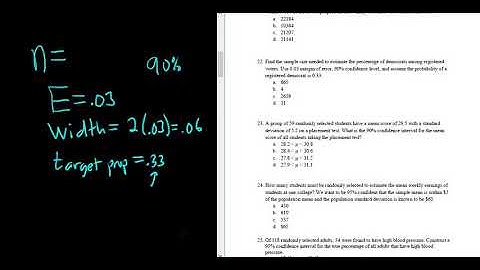 #22. Sample Size to Estimate a Proportion when the Target Proportion is Given with StatCrunch