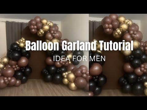 Black, Brown, and Gold Balloon Garland Tutorial, How to