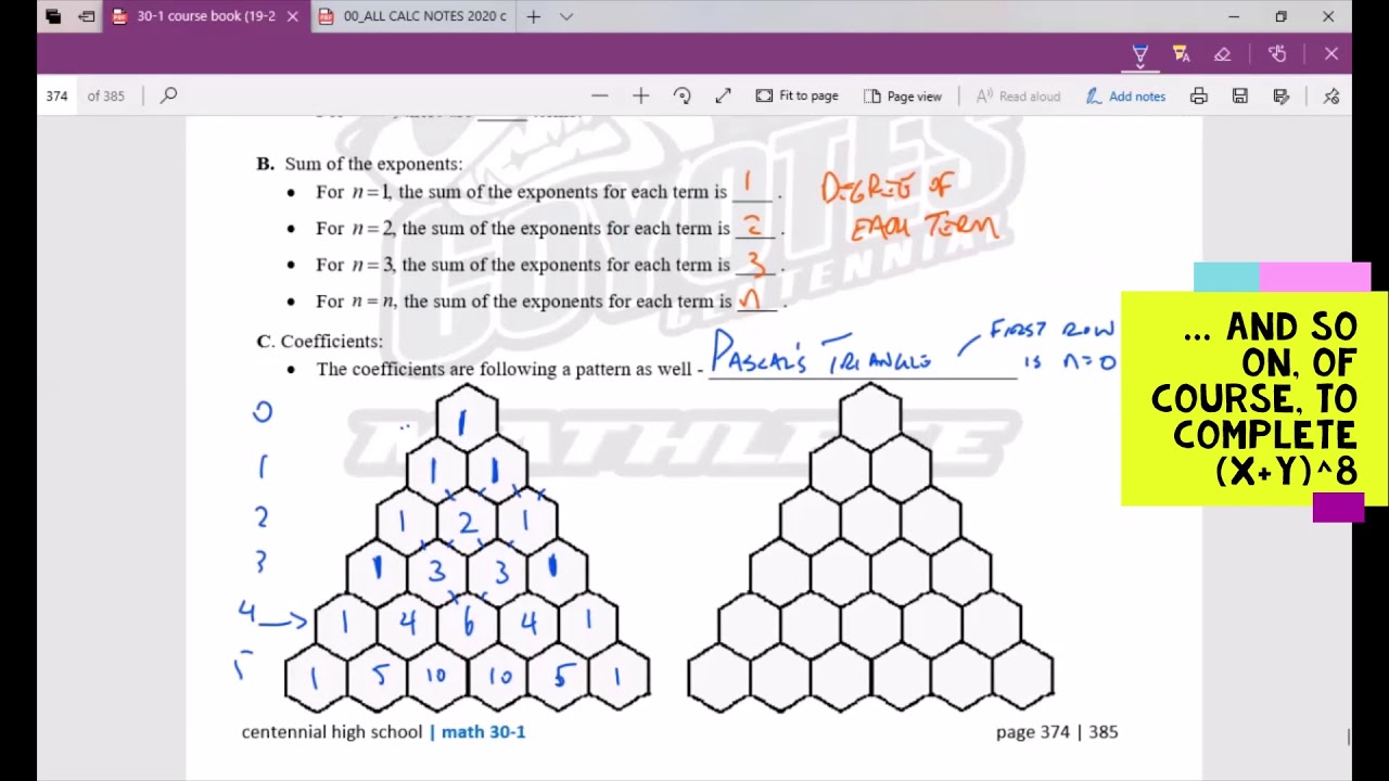 Math 30-1 - 6.5 Binomial Theorem - YouTube