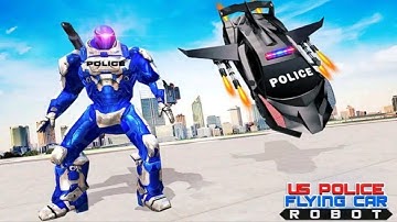 US Flying Police Car Transform Robot Games - Android Gameplay FullHD