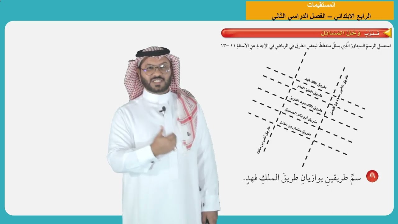 المستقيمات  -  الرابع الابتدائي  -  الفصل الدراسي الثاني