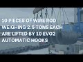 Handling  transporting wire rod with evo2 automatic hooks  smart lifting solutions  elebia