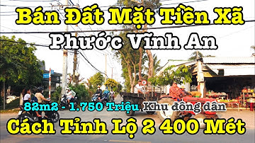 Bán Đất Mặt Tiền Xã Phước Vĩnh An Củ Chi | Cách Tỉnh Lộ 2 400 Mét | 82m2 - 1.750 Triệu