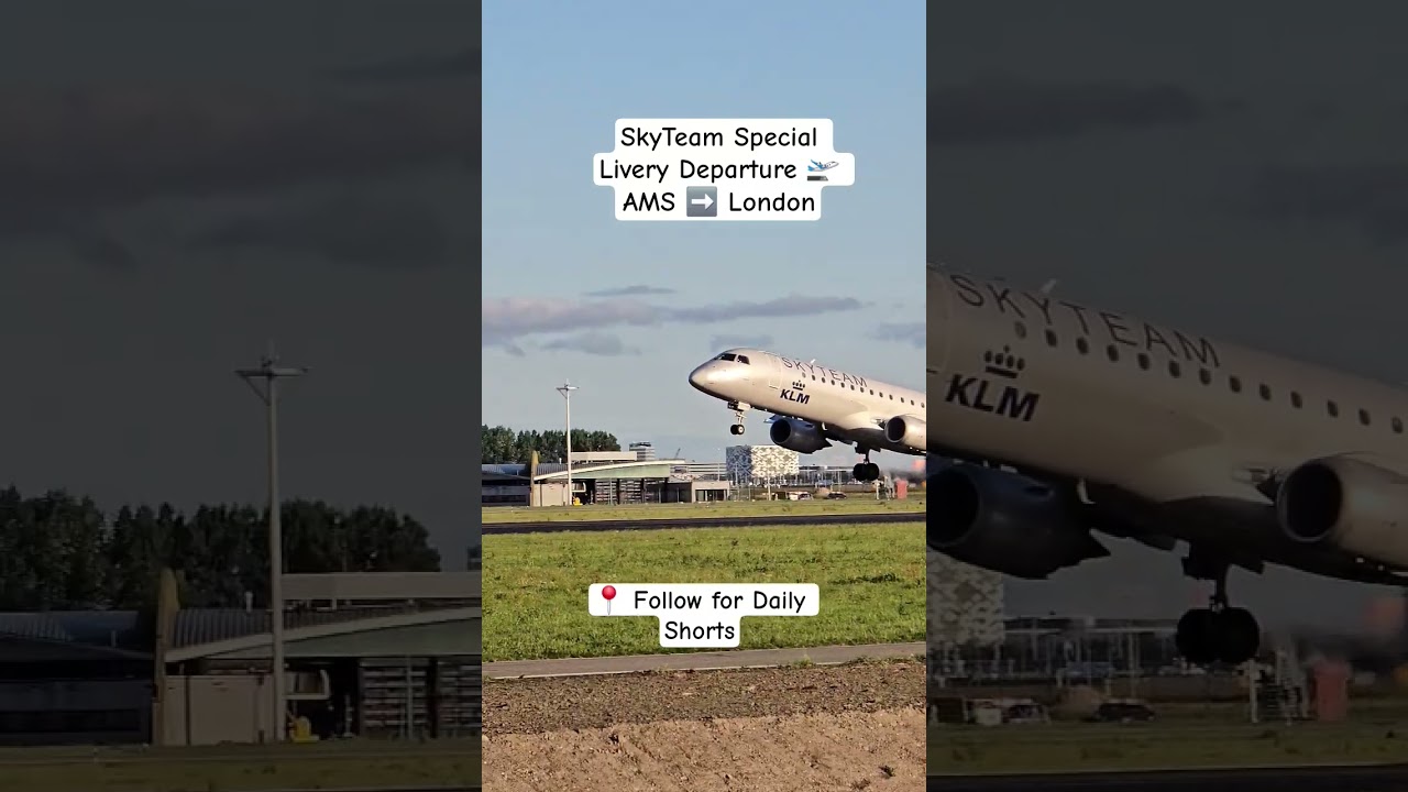 KLM Cityhopper SkyTeam Embraer E190STD Departure | AMS to LCY