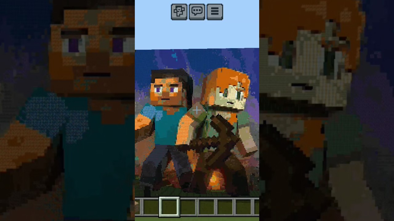 MINECRAFT Steve and Alex cute pixel art in MCPE❤️🔥 
