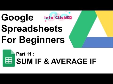 How To Use SUM IF & AVERAGE IF FUNCTION ? - Beginner's Guide to Google Spreadsheet