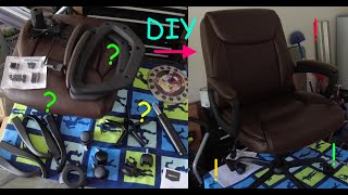 Amazon Basics Classic Puresoft PU Padded Mid Back Office Computer Desk Chair DIY Assembly Guide screenshot 4