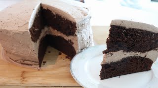 2 layer chocolate cake recipe || cooking with lisa