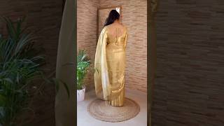 🥻Golden Tissue saree new trending #saree #trending #beautiful #chanderi  #silk #tissuesilksarees