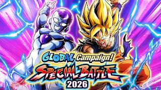 STAGES 1 & 2! GLOBAL CAMPAIGN 2026 SPECIAL BATTLE (NO ITEMS) Dragon Ball Z Dokkan Battle