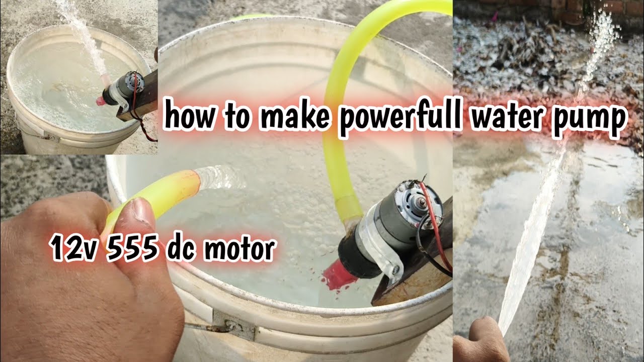 How to make powerfull water pump at home | 12v 555 dc motor | water pump testing | sm tech bar