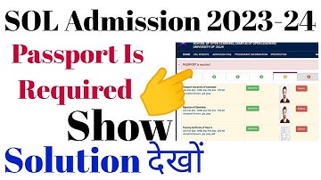 SOL admission form 2023 passport is required show | du sol admission form 2023 kaise fill kare