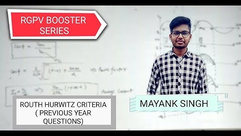 ROUTH  HURWITZ STABILITY | CONTROL SYSTEM | LECTURE 2