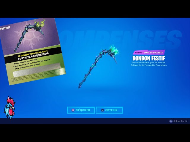 OBTENIR LA PIOCHE BONBON FESTIF / PICKAXE MINTY - FORTNITE BATTLE ROYALE -  