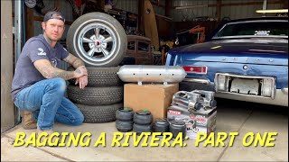 63 Riviera air suspension install: part 1.    Turning a stock Riviera into a lowrider!