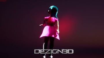 Cyberpunk girl character in development. 3D animation and game design in unreal engine.