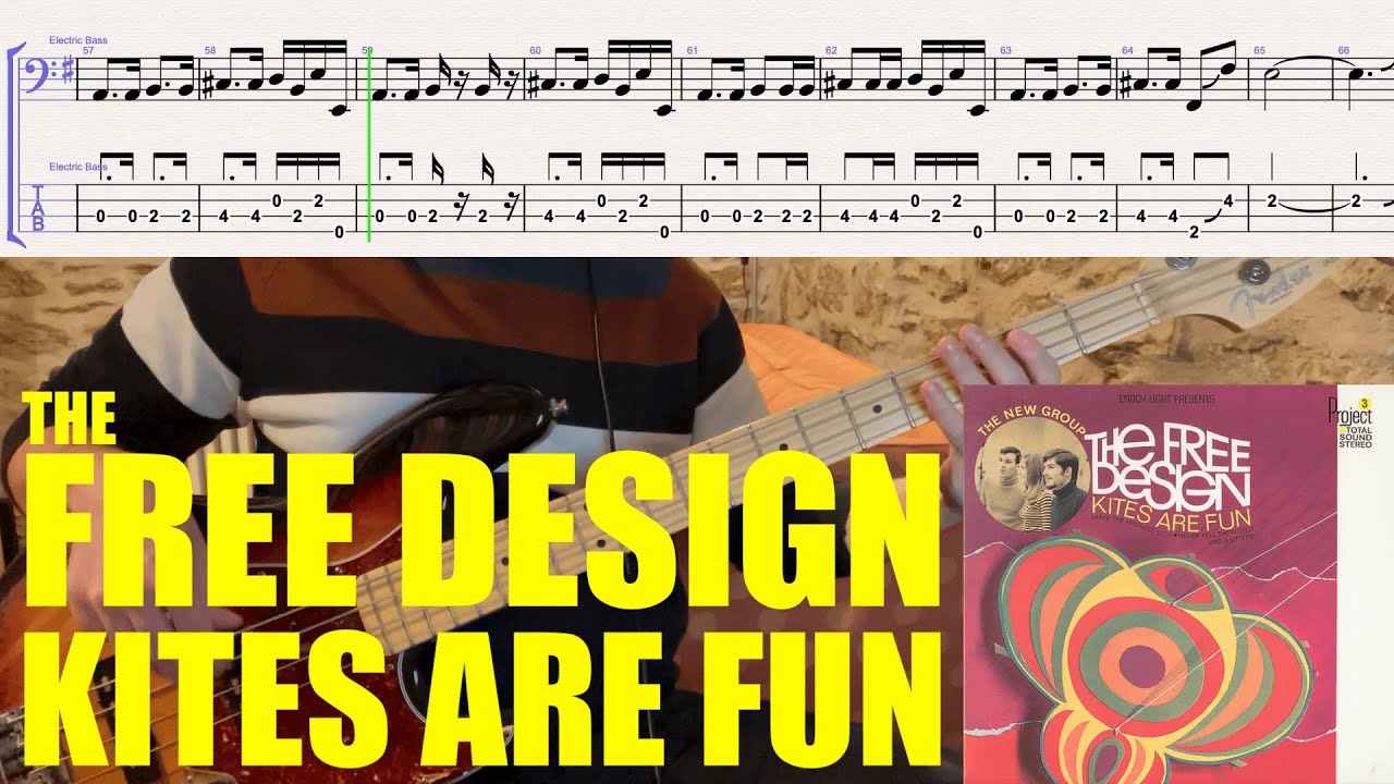 The Free Design Kites Are Fun // BASS COVER + TABS YouTube