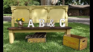 Description: We took an old headboard and made it into this lovely bench! Follow us as we show you how to make this simple ...