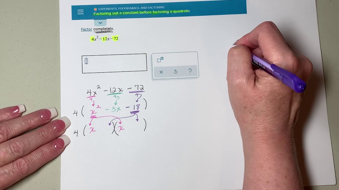 MAT 136 - Factoring out a constant before factoring a quadratic