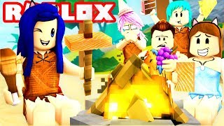 EATING ALL THE FOOD ON A STRANDED ISLAND! | Roblox Booga Booga