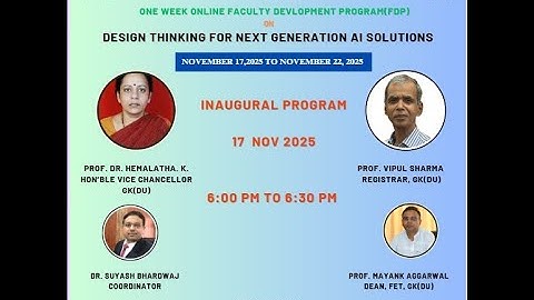 AICTE ATAL FDP on DESIGN THINKING Inaugural and Day 1 Session 1