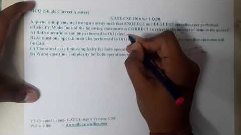 GATE CSE 2016 SET 1 Q 20 || Stacks and Queues || Data Structure || GATE Insights Version: CSE