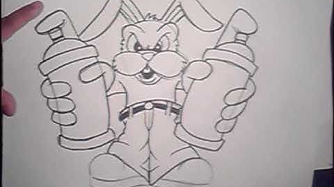 STEP BY STEP how to draw graffiti Rabbit character (original)