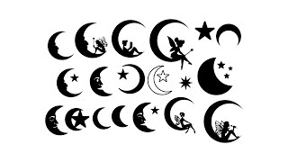 Moon Star SVG Cricut Cut File Silhouette Cameo Clipart Png Eps Dxf Vector