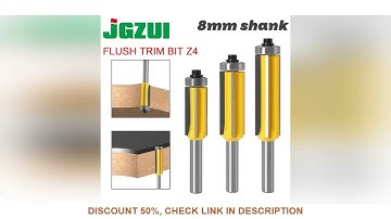 1-3pc 8mm Flush Trim bit Z4 Pattern Router Bit Top & Bottom Bearing Bits Milling Cutter For Wood Woo