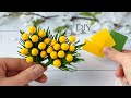 Мимоза своими руками из фоамирана Брошь к 8 Марта Цветы из фоамирана Eva foam flowers tutorial