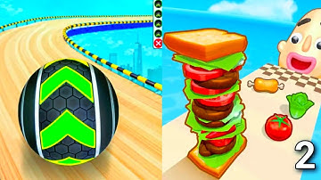 Sky Rolling Balls 3D vs Sandwich Runner Speedrun Gameplay Part 2