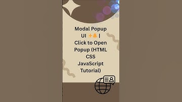 Modal Popup UI ✨🔔 | Click to Open Popup (HTML CSS JavaScript Tutorial)