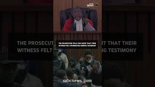 The prosecutor tells the court that their witness felt intimidated during the testimony. #sabcnews