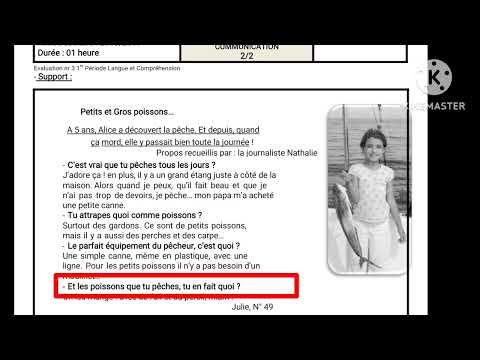 2ème année collège évaluation N1 الفرض الأول الدورة الأولى compréhension et langue l' interview