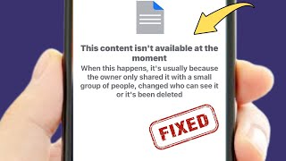 How to Fix This content isn't available at the moment Facebook Problem