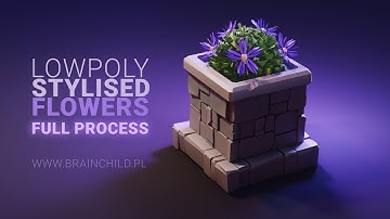 Stylized / Cartoon Flowers in Stone Box Modeling in Blender 3d | 3d Game Art, Blender Speed Modeling